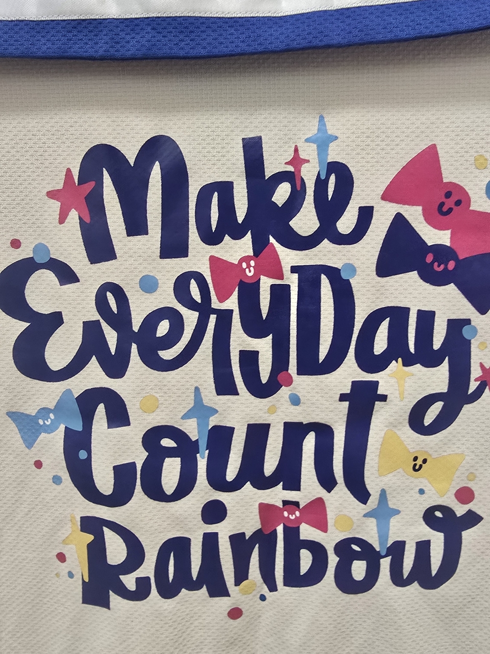 Make Every Day Count Rainbow Graphic Women's Blouse - Navy & Multicolor - Picture 4 of 11